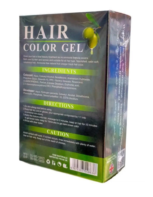 Dark Brown Hair Color Gel 400ML for Men Women