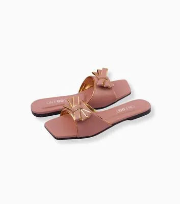 Pink Bow Women's Slippers Casual Formal Summer Wear