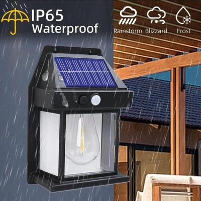 Motion Sensor Solar Light Outdoor LED Black White 17x12x6cm