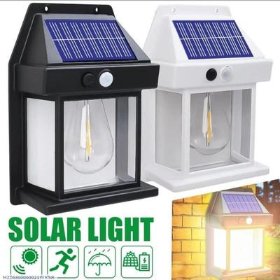 Motion Sensor Solar Light Outdoor LED Black White 17x12x6cm
