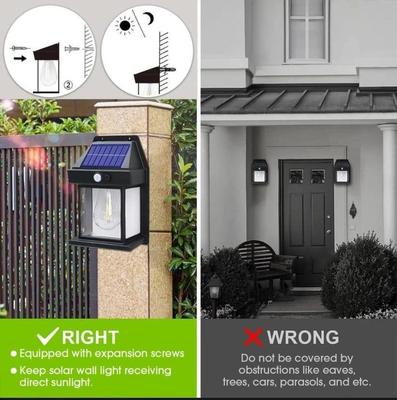 Motion Sensor Solar Light Outdoor LED Black White 17x12x6cm