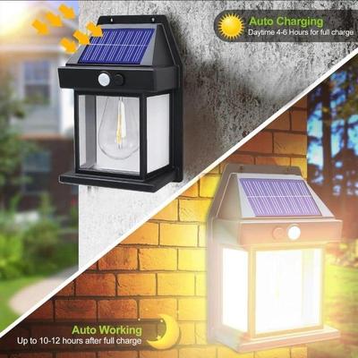 Motion Sensor Solar Light Outdoor LED Black White 17x12x6cm