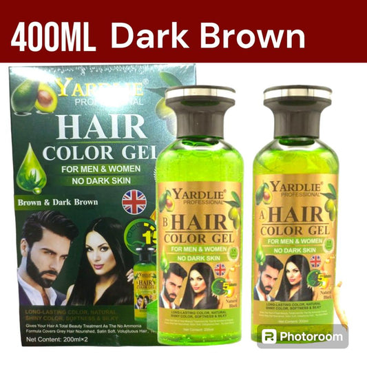 Dark Brown Hair Color Gel 400ML for Men Women